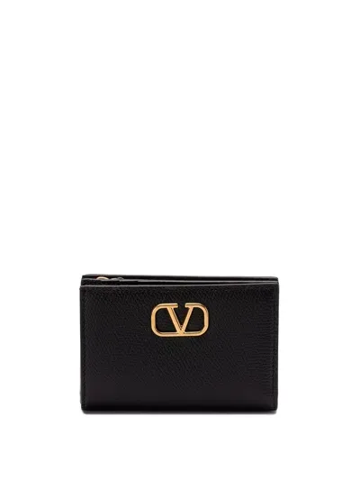 Valentino Garavani `vlogo Signature` Flap French Wallet In Black  