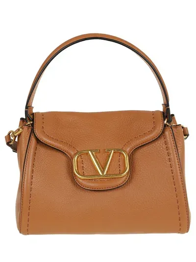 Valentino Garavani Valentino Vlogo Signature Foldover Top Tote Bag In Brown