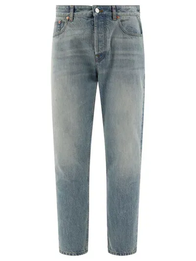 Valentino Vlogo Signature Jeans In Light Blue