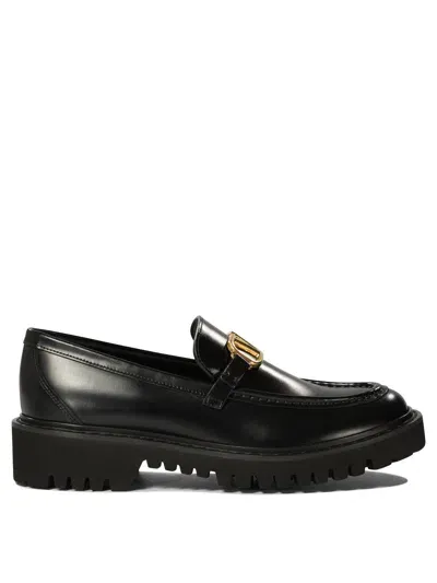 Valentino Garavani Vlogo Signature Loafers & Slippers In Black