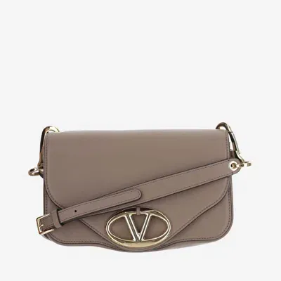 Valentino Garavani Vlogo Signature Messenger Bag In Beige