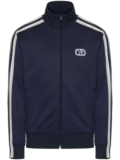 Valentino Vlogo Signature-patch Track Jacket In Blue