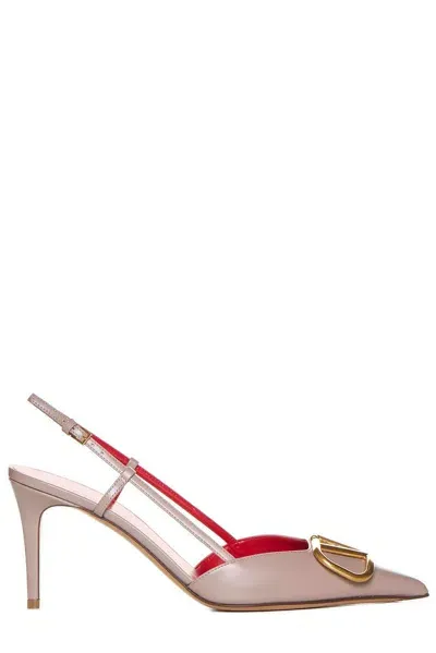 Valentino Garavani Valentino Vlogo Signature Pointed Toe Pumps In Pink