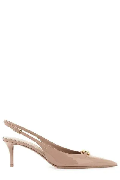 Valentino Garavani Valentino Vlogo Signature Pointed Toe Slingback Pumps In Pink