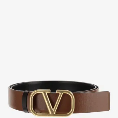 Valentino Garavani Vlogo Signature Reversible Belt In Brown