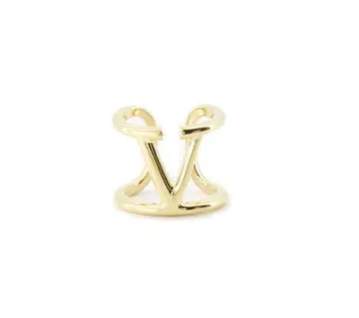 Valentino Garavani Valentino Vlogo Signature Ring In Gold