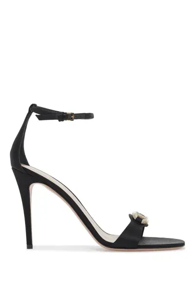 Valentino Garavani Vlogo Signature Satin Sandals In Multicolor