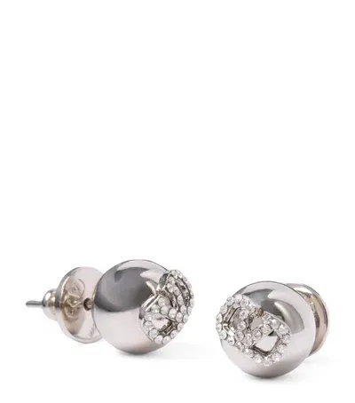 Valentino Garavani Vlogo Signature Stud Earrings In Silver