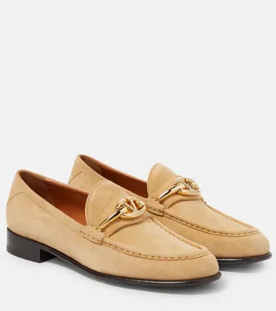 Valentino Garavani Vlogo Suede Loafer In Brown