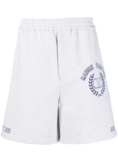 Valentino Vlogo Signature Track Shorts In Grey