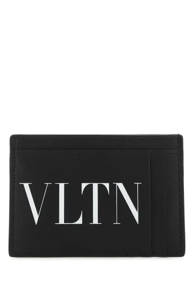 Valentino Garavani Valentino Vltn Logo Printed Cardholder In Black