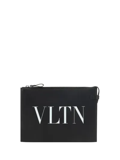 Valentino Garavani Vltn Pouch In Nero/bianco