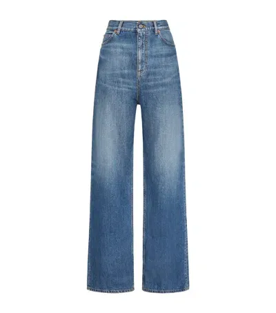 Valentino Wide-leg Jeans In Blue