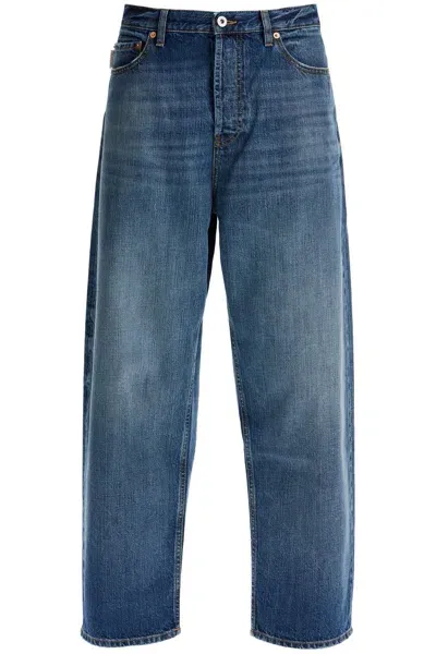 Valentino Wide-legged Cropped Jeans With A Relaxed In Multicolor