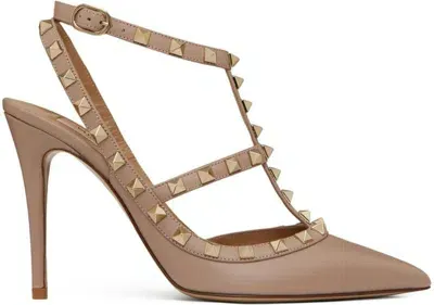 Valentino Garavani Rockstud Leather Slingback Pumps In Pink