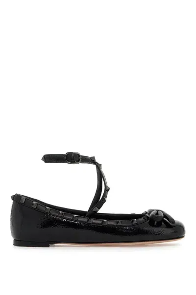 Valentino Garavani Women's Silk Rockstud Ballet Flats In Nero