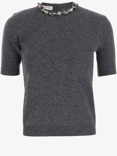 Valentino Wool Pullover In Grey