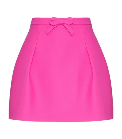 Valentino Wool-silk Bow Skirt In Pink