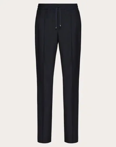 Valentino Wool Trousers In Dark Blue