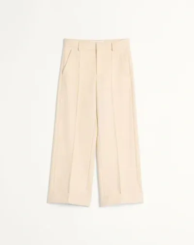 Valentino Wool Trousers In Ivory