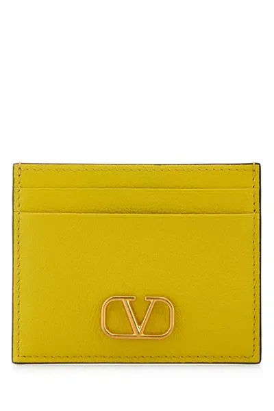 Valentino Garavani Yellow Leather Card Holder