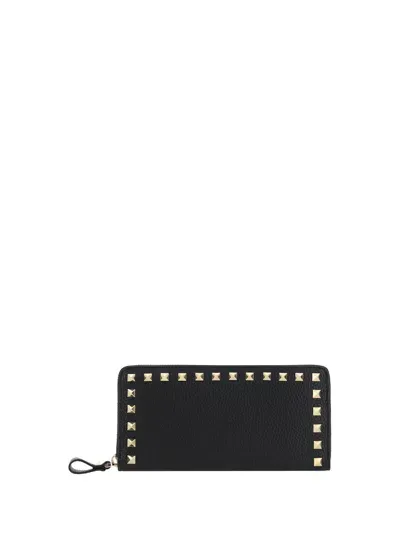 Valentino Garavani Zip Around Wallet | Rockstud | Vitello S In Nero