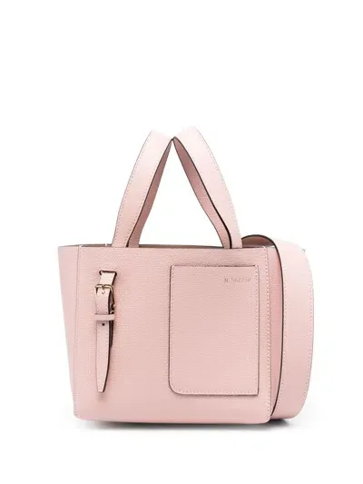 Valextra Leather Mini Bucket Bag In Pink