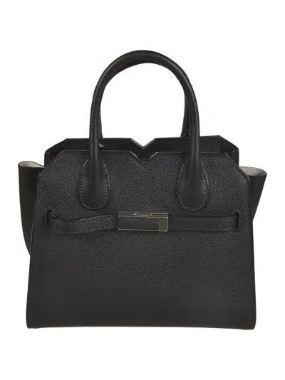 Valextra Lock Strap Tote In Black