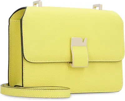 Valextra Nolo Mini Leather Crossbody Bag In Yellow