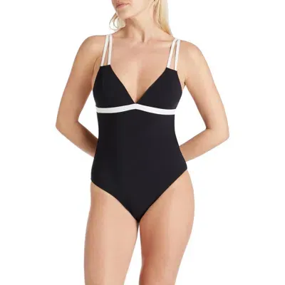 Valimare Aruba Double Strap One-piece Swimsuit In Black