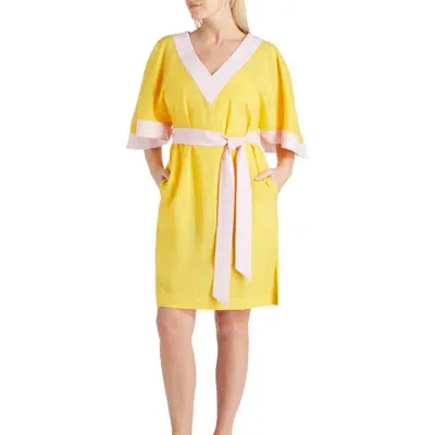 Valimare Casia Belted Cover-up Dress In Yellow