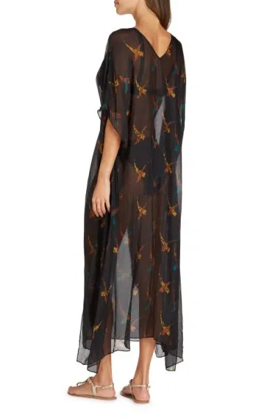 Valimare Women's Florence Abstract Silk-blend Cover-up Maxi Dress In Black