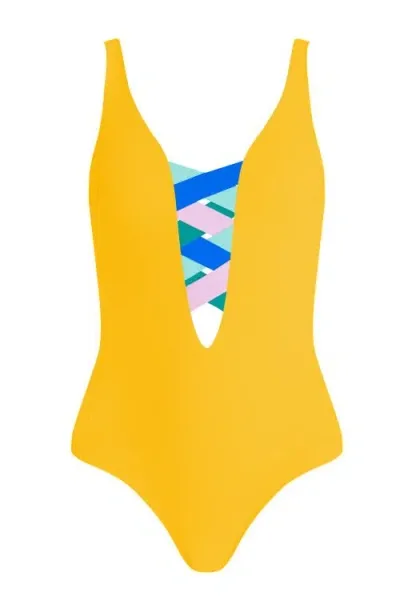 Valimare St Martin Bandage One-piece Swimsuit In Yellow