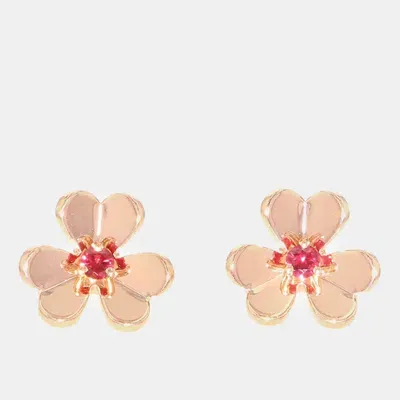 Pre-owned Van Cleef & Arpels 18k Pink Gold Frivol Earrings Mini Size