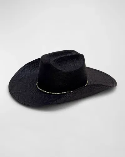 Van Palma Diego Straw Cowboy Hat In Black