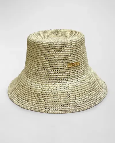 Van Palma Gina Straw Bucket Hat In Natural