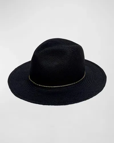 Van Palma Luisa Straw Hat With Chain In Black