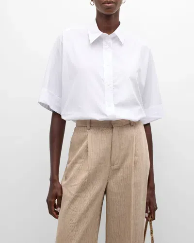 Vanessa Bruno Bobby Boxy Button-down Shirt In Blanc