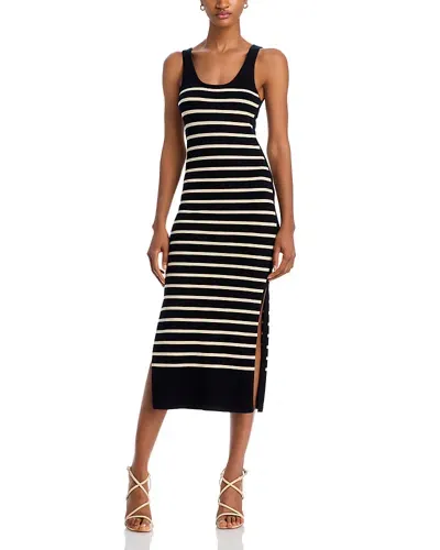 Vanessa Bruno Daphney Midi Dress In Noir/ecru