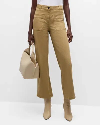 Vanessa Bruno Delias Cropped Straight-leg Pants In Mastic