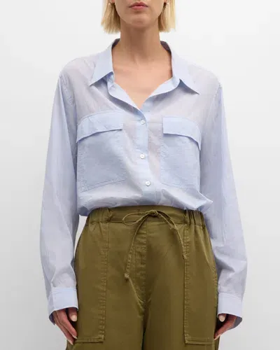 Vanessa Bruno Dim Button-down Cotton Shirt In Blue