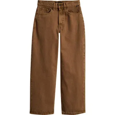 Vans Kids' B Check-5 Baggy Denim Jeans In Sepia