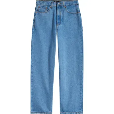 Vans Kids' B Check-5 Baggy Denim Jeans In Stonewash Blue