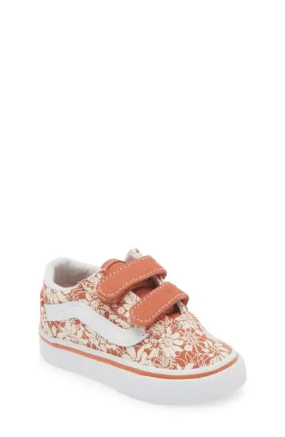 Vans Kids' Old Skool V Sneaker In Summer Bloom Autumn Leaf