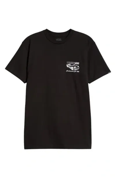 Vans Motors Cotton Graphic T-shirt In Black