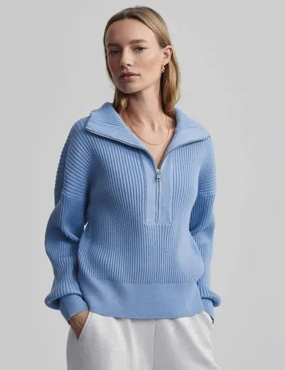 Varley Janie Half Zip Knit In Blue