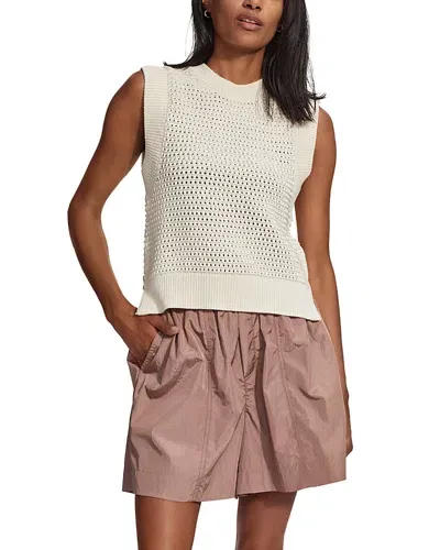 Varley Randal Zip Detail Sweater Tank In Cream