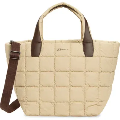 Veecollective Medium Porter Quilted Tote In Braun