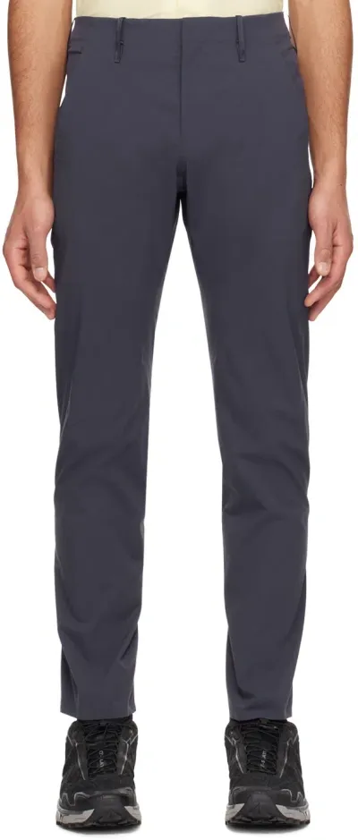 Veilance Navy Convex Lt Trousers In Black Sapphire