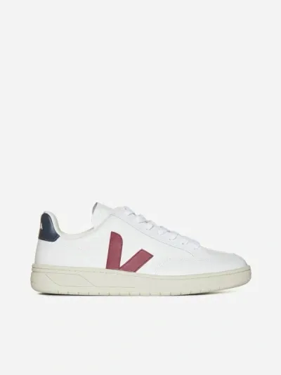 Veja V12 Marsala Nautico Leather Trainers In White